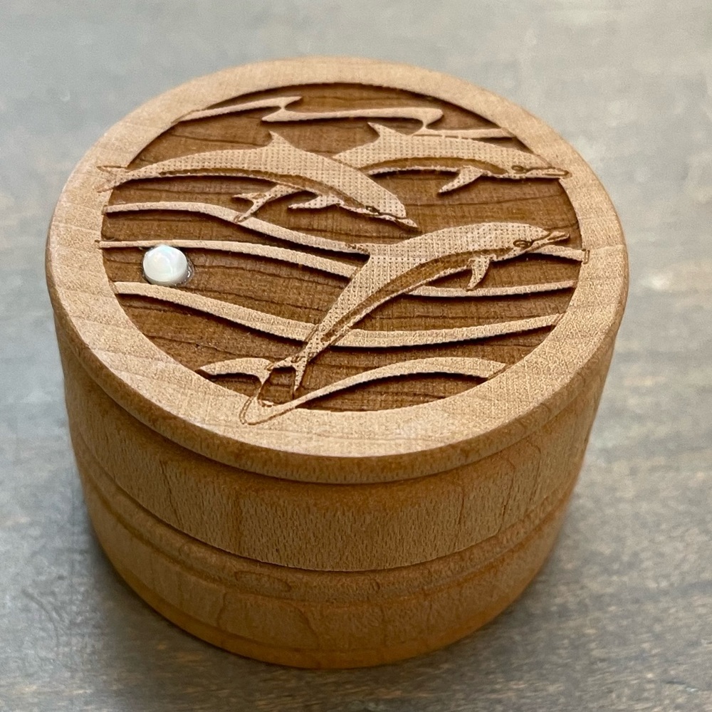 Laser Cut Wooden Dolphin Trinket Box